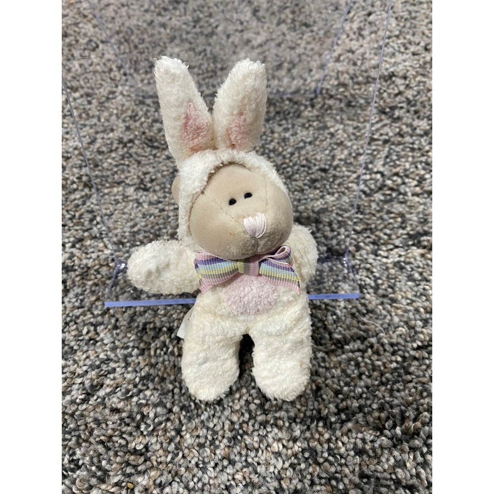 Starbucks Bearista Mini Plush Bear in White Bunny Easter Costume‎ Pastel Bow Tie
